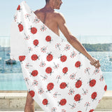 Ladybug Pattern Print Design 04 Beach Towel