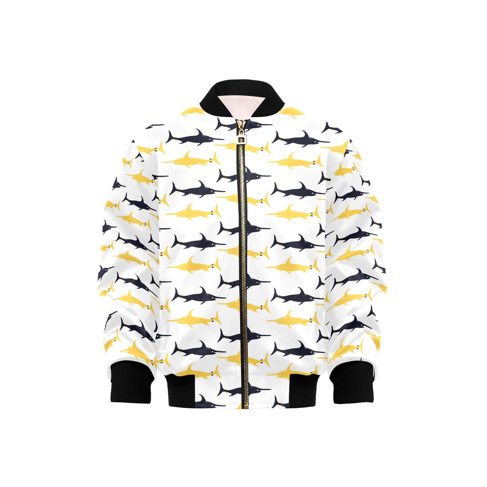 Swordfish Pattern Print Design 05 Kids' Boys' Girls' Bomber Jacket