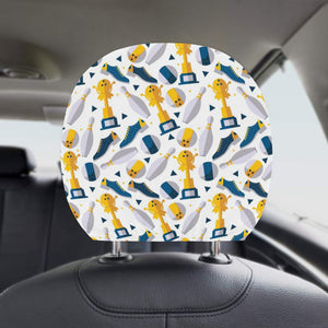 Bowling Ball and Shoes Pattern Car Headrest Cover