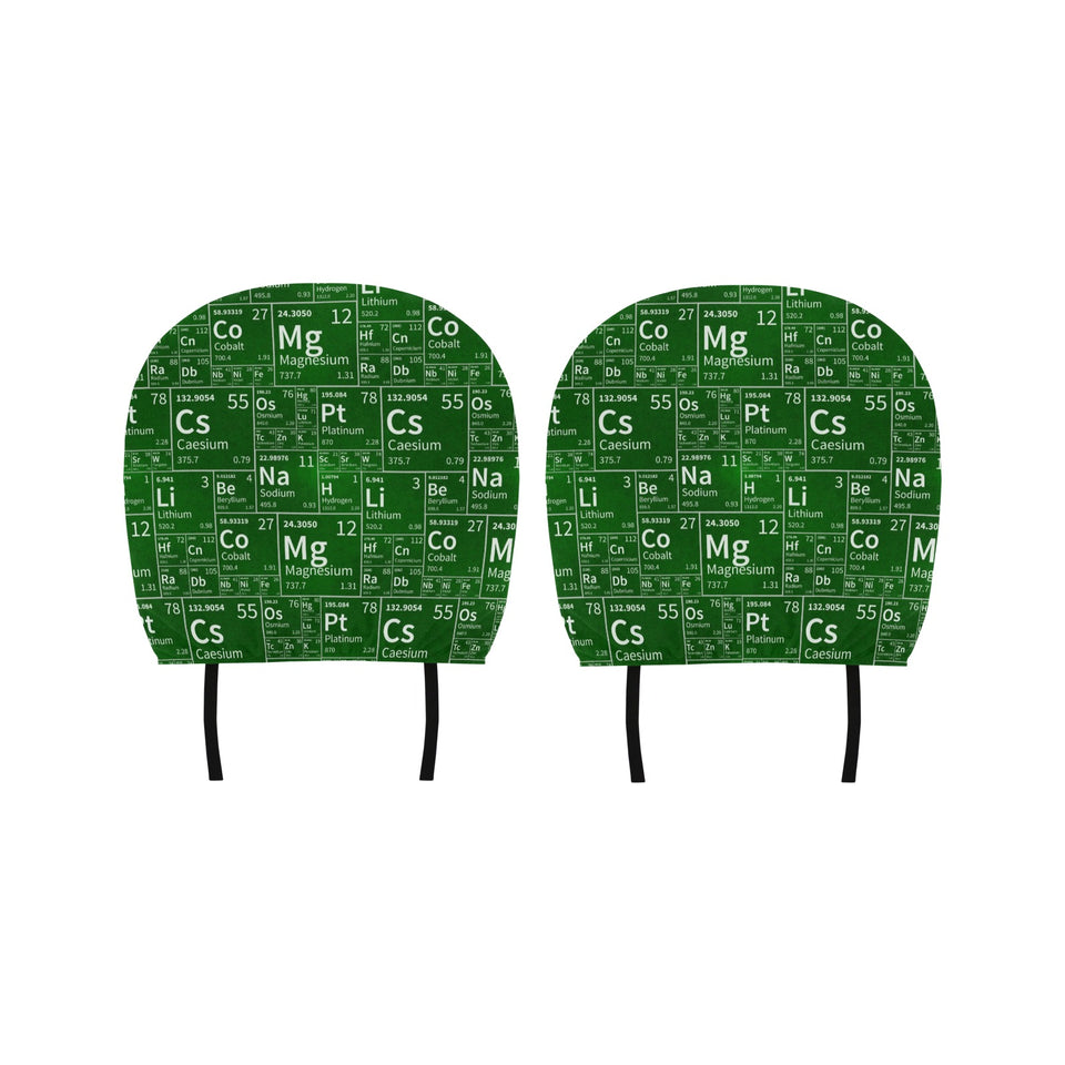 Chemistry Periodic Table Pattern Print Design 04 Car Headrest Cover