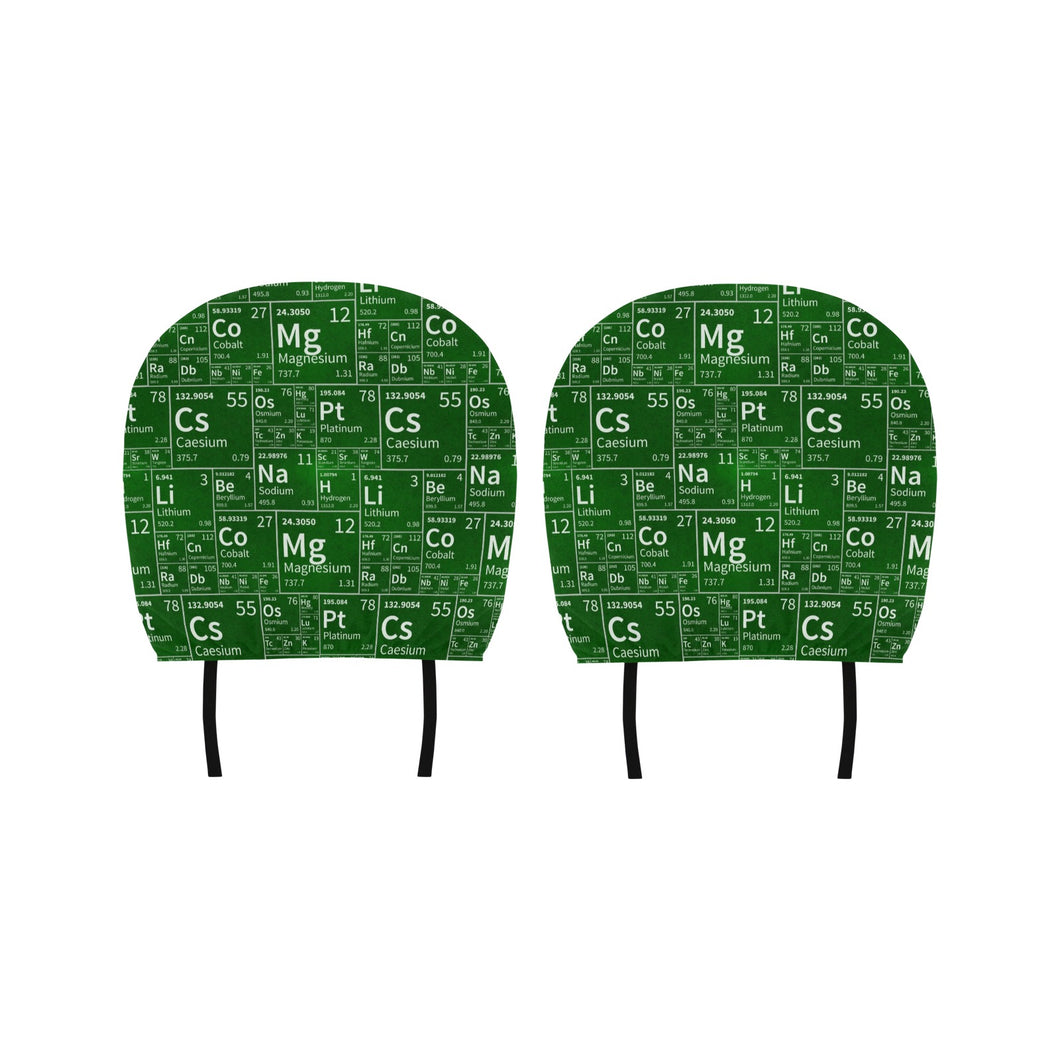 Chemistry Periodic Table Pattern Print Design 04 Car Headrest Cover