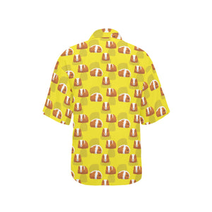 Guinea Pig Pattern Print Design 05 Women's All Over Print Hawaiian Shirt