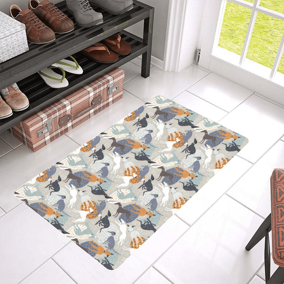 Greyhound Pattern Print Design 04 Doormat