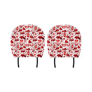 Canada Pattern Print Design 04 Car Headrest Cover