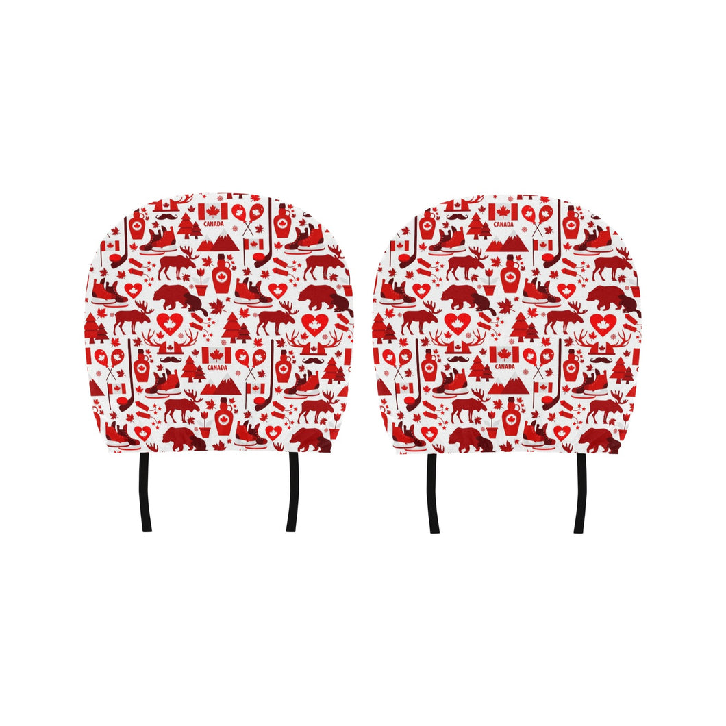 Canada Pattern Print Design 04 Car Headrest Cover