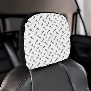 Engine Piston Pattern Print Design 02 Car Headrest Cover