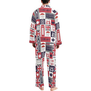 British Pattern Print Design 03 Men's Long Pajama Set