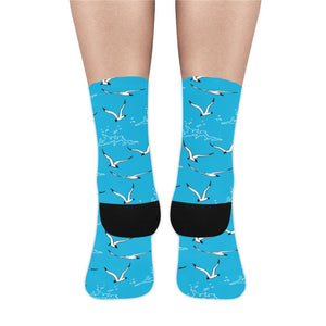 Seagull Pattern Print Design 05 Crew Socks