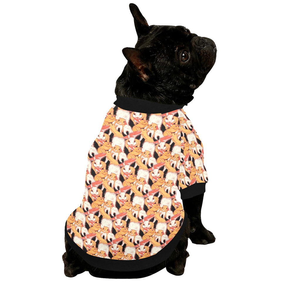 Squirrel Pattern Print Design 04 All Over Print Pet Dog Round Neck Fuzzy Shirt