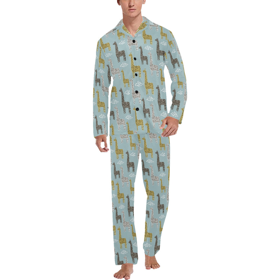 Giraffe Pattern Print Design 03 Men's Long Pajama Set