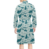 Stingray Pattern Print Design 01 Men's Long Sleeve Belted Night Robe