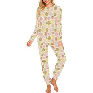 Tea pots Pattern Print Design 02 Women's All Over Print Pajama Set