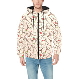 Eiffel Tower Pattern Print Design 03 Men's Padded Hooded Jacket(ModelH42)