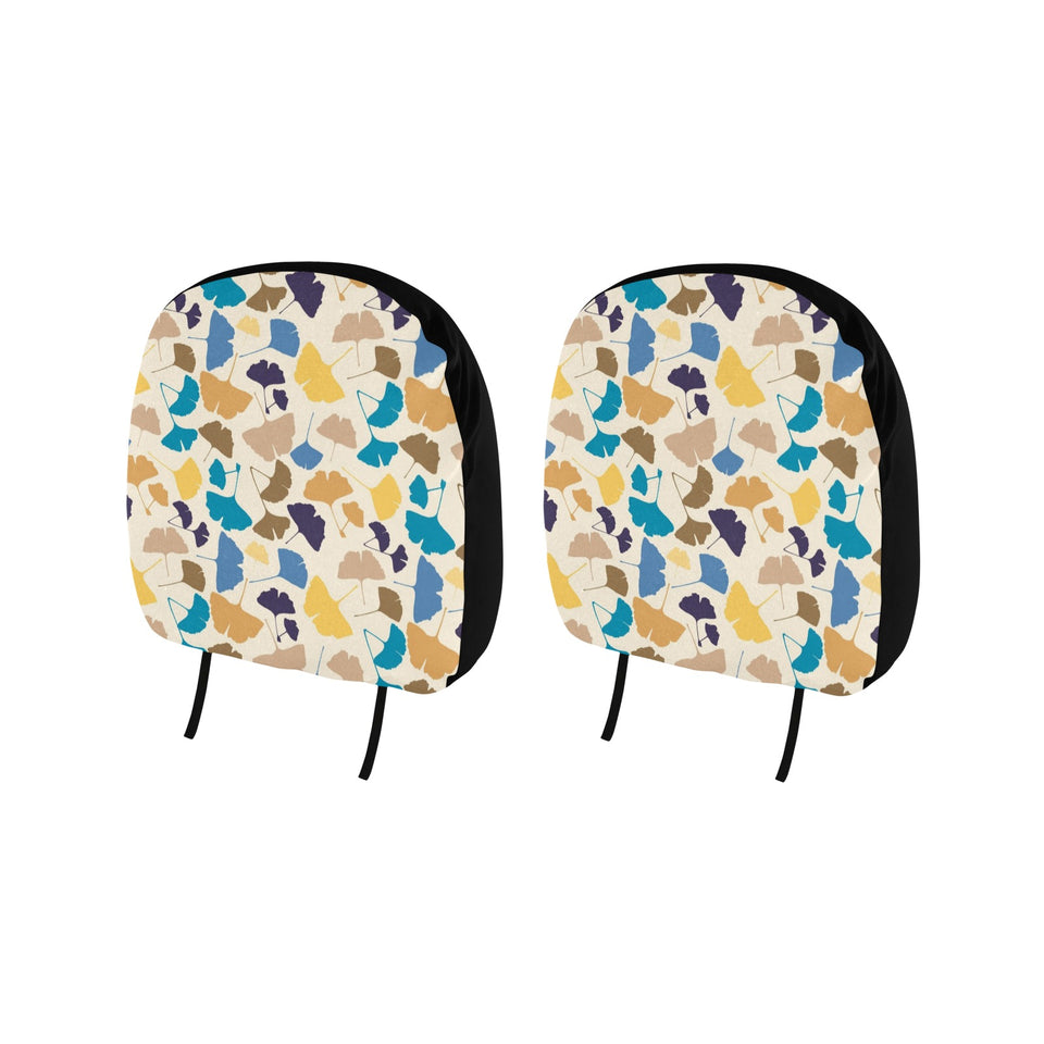 Colorful Ginkgo Leaves Pattern Car Headrest Cover