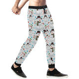 Snowman Pattern Background Unisex Casual Sweatpants