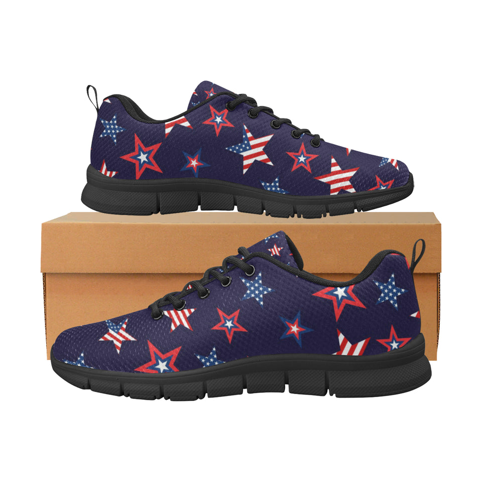 USA Star Pattern Theme Men's Sneakers Black