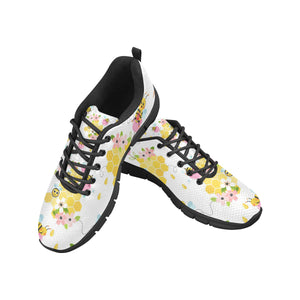 Cute Bee Pattern Men's Sneakers Black