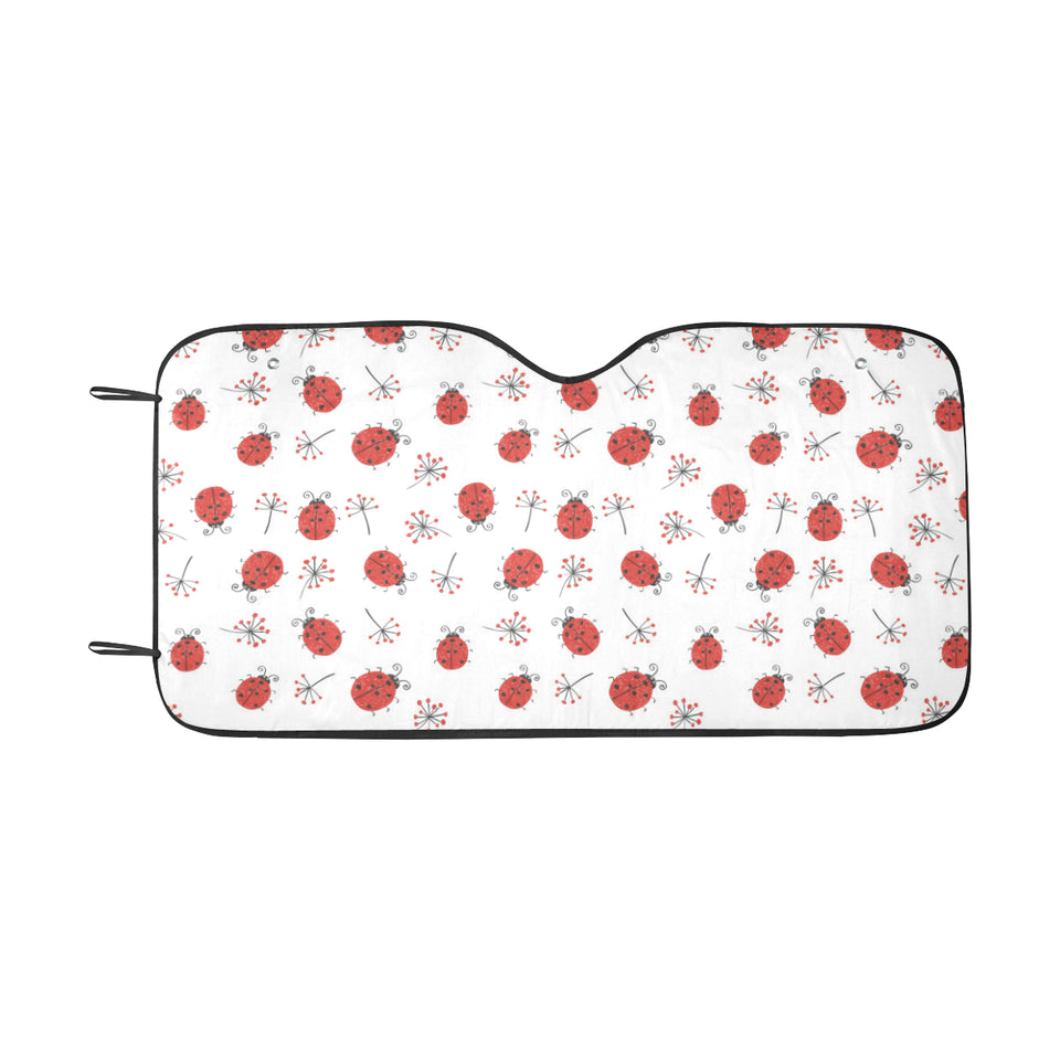 Ladybug Pattern Print Design 04 Car Sun Shade