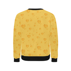 Cheese Heart Texture Pattern Men's Crew Neck Sweatshirt
