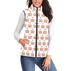 Pretzels Pattern Print Design 01 Women's Padded Vest