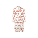 Pretzels Pattern Print Design 01 Men's Long Sleeve Belted Night Robe