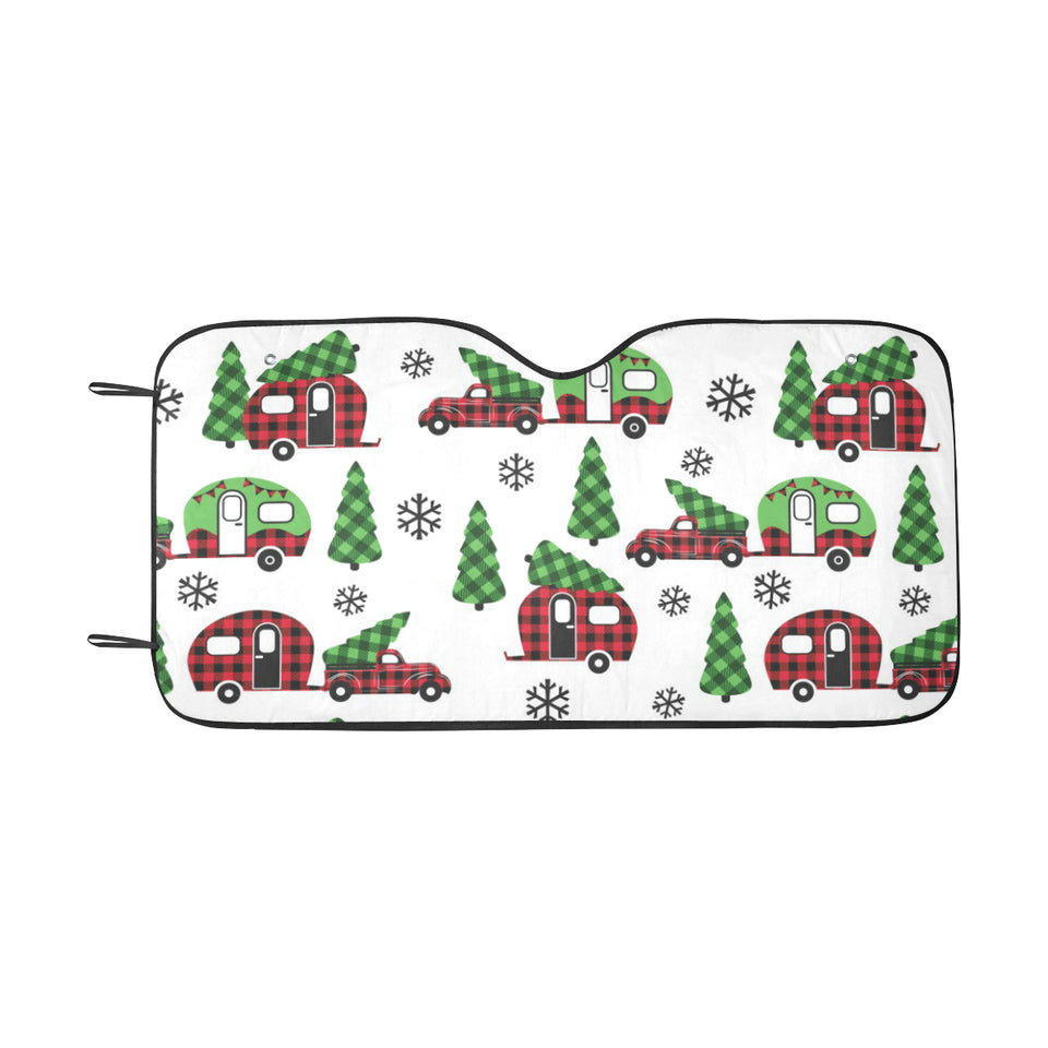 Camper Van Pattern Print Design 05 Car Sun Shade