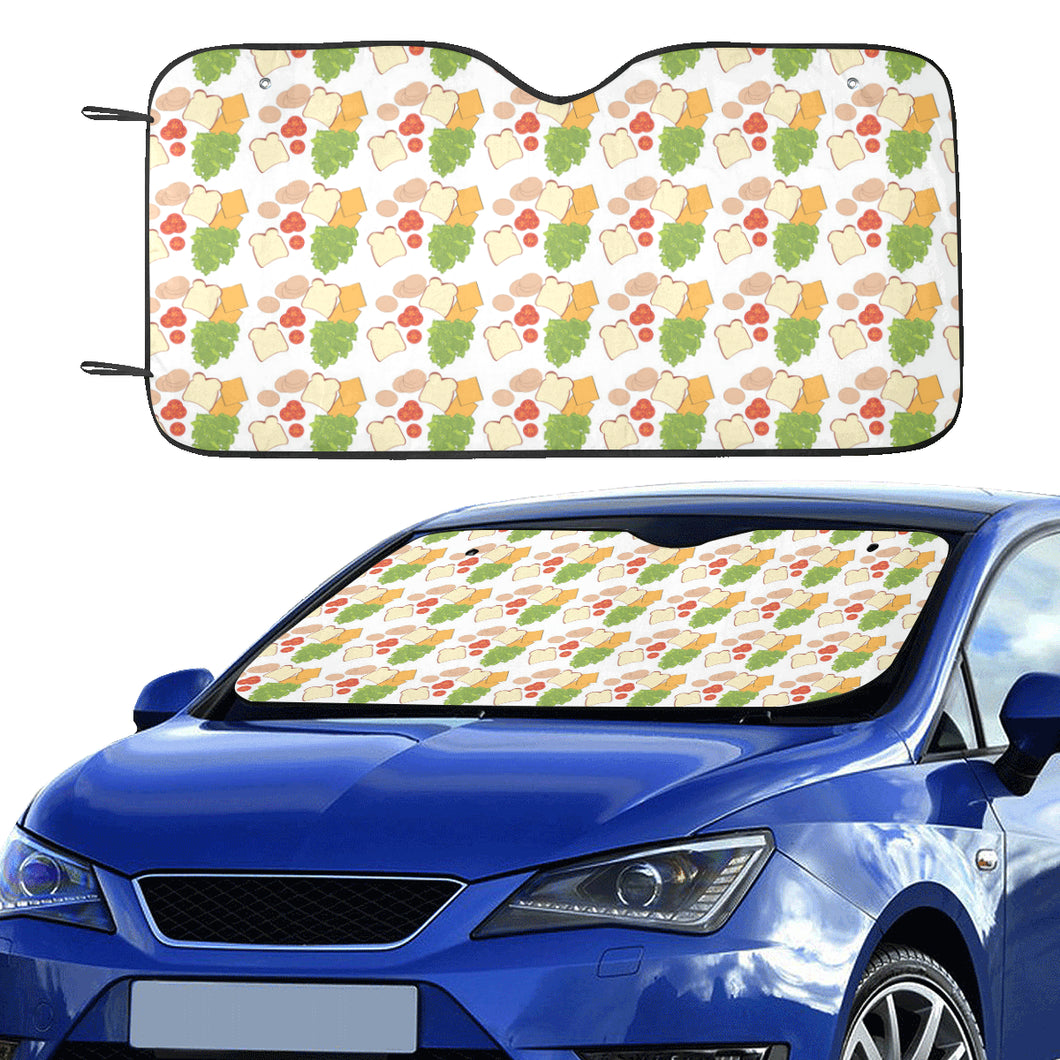 Sandwich Pattern Print Design 02 Car Sun Shade