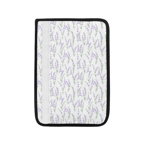 Eiffel Tower Lavender Pattern Print Design 01 Car Seat Belt Cover