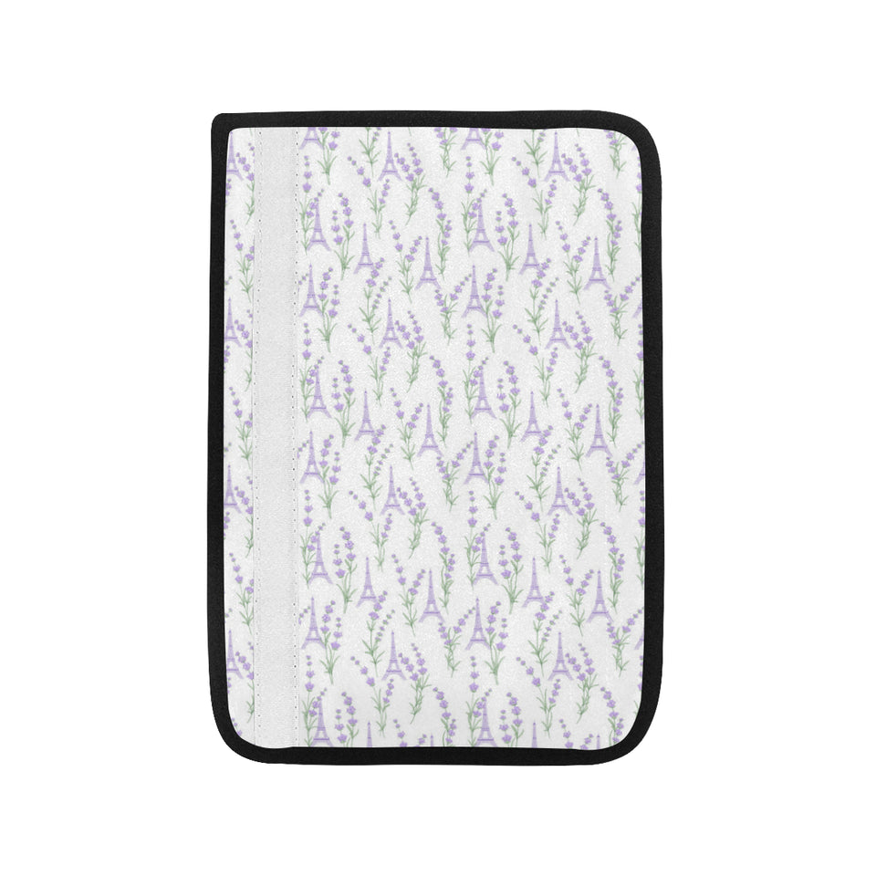 Eiffel Tower Lavender Pattern Print Design 01 Car Seat Belt Cover