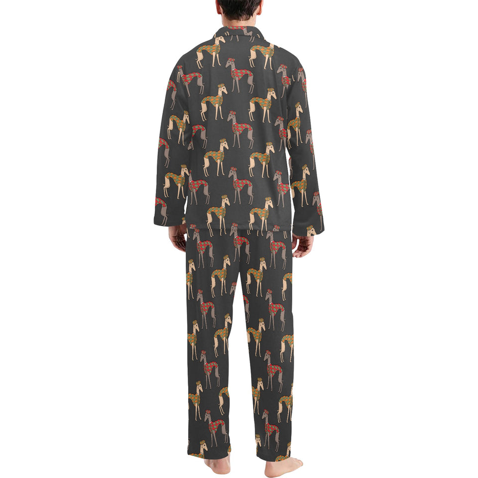 Greyhound Pattern Print Design 01 Men's Long Pajama Set