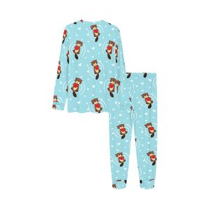 Otter Heart Pattern Kids' Boys' Girls' All Over Print Pajama Set