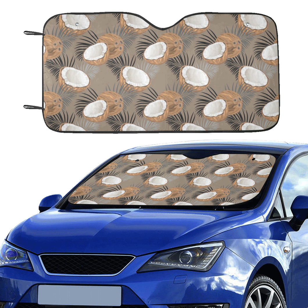 Coconut Pattern Print Design 02 Car Sun Shade