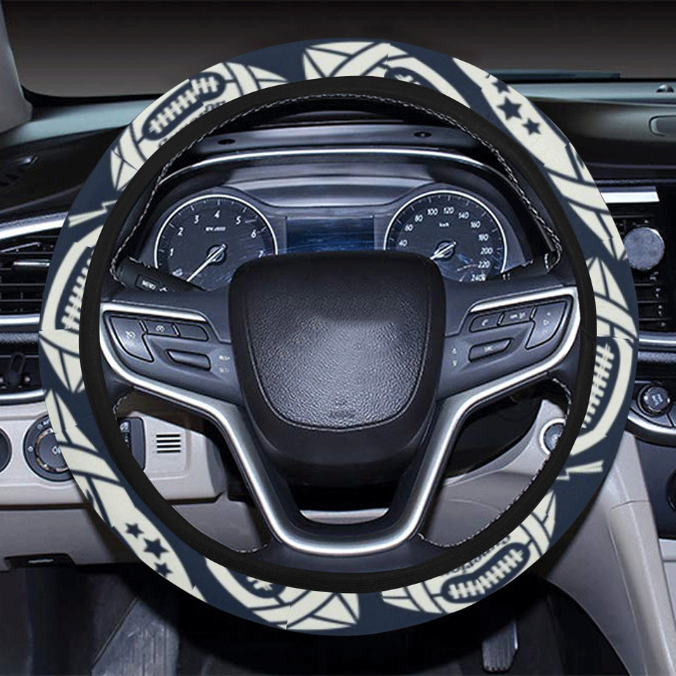 American Football Ball Pattern Car Steering Wheel Cover
