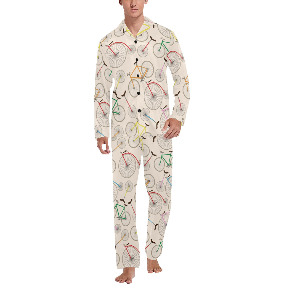 Bicycle Pattern Print Design 04 Men's Long Pajama Set