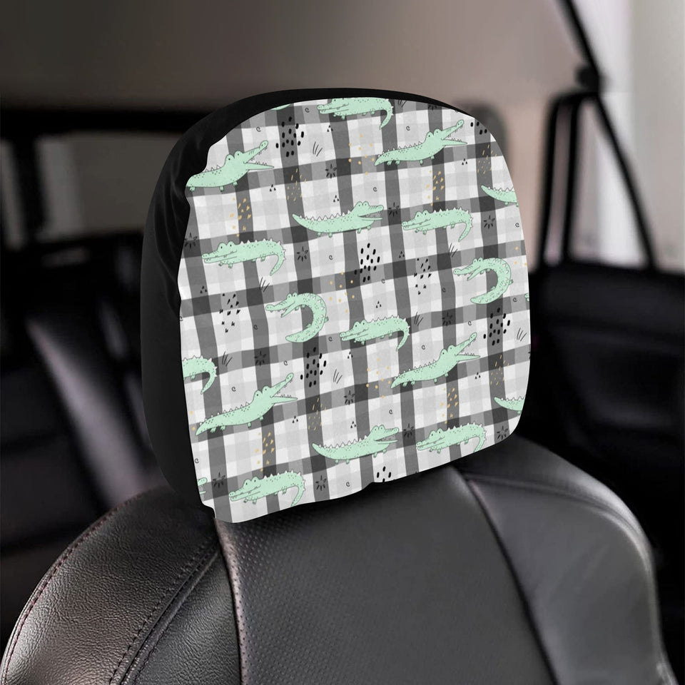 Crocodile Pattern Stripe background Car Headrest Cover