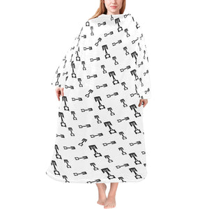 Engine Piston Random Pattern Print Design 04 Blanket Robe with Sleeves