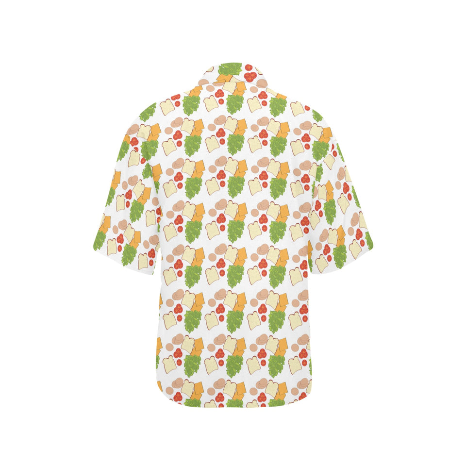 Sandwich Pattern Print Design 02 Women's All Over Print Hawaiian Shirt