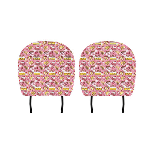 Cake Pattern Background Car Headrest Cover