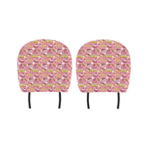 Cake Pattern Background Car Headrest Cover