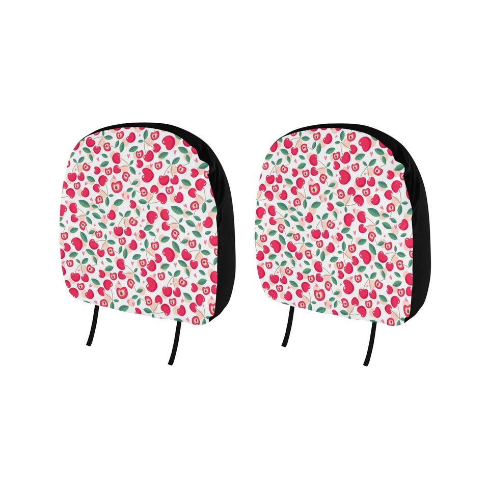 Cherry Heart Pattern Car Headrest Cover