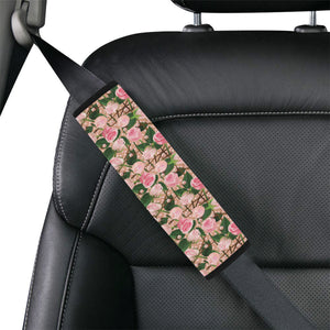 Rose Pattern Print Design 04 Car Seat Belt Cover