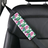 Pink Lotus Waterlily Pattern Car Seat Belt Cover