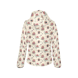 Snail Pattern Print Design 04 Women's Padded Hooded Jacket