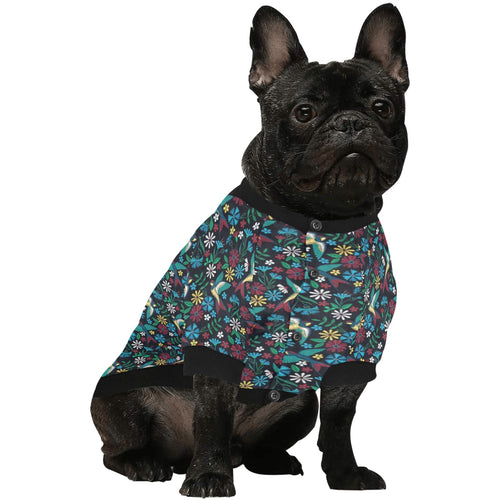 Swallow Pattern Print Design 04 All Over Print Pet Dog Round Neck Fuzzy Shirt