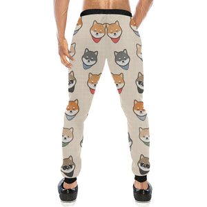 Shiba Inu Head Pattern Unisex Casual Sweatpants