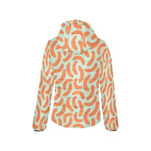 Sausage Pattern Print Design 04 Women's Padded Hooded Jacket