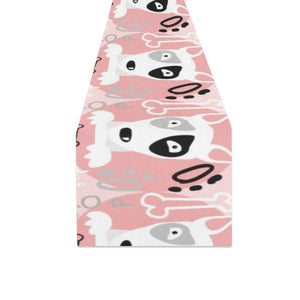 Bull Terrier Pattern Print Design 03 Table Runner