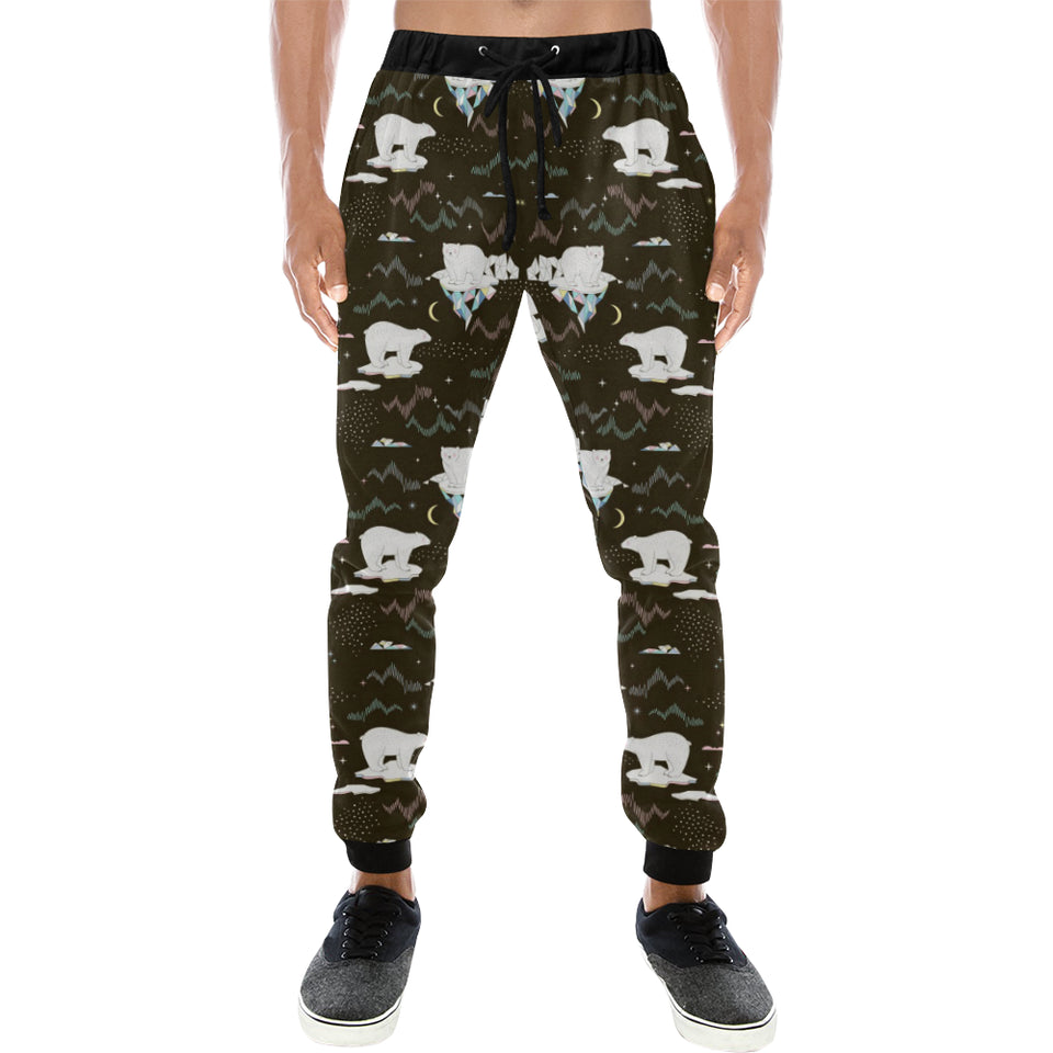 Polar Bear Pattern Background Unisex Casual Sweatpants