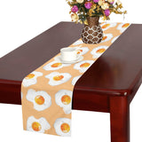 Fried Eggs Pattern Print Design 01 Table Runner