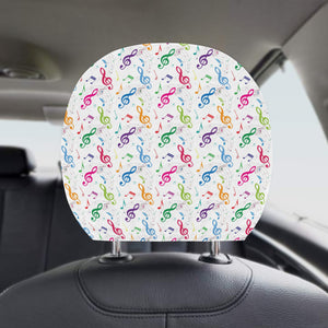 Music Notes Pattern Print Design 02 Car Headrest Cover